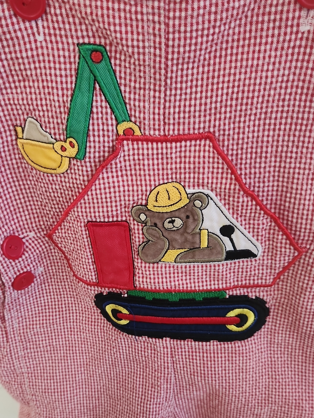 Vintage Toddler Teddy Bear Houndstooth Overalls 2T - Picture 4 of 7